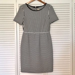 Cremieux Black and White Striped Dress, Size Small